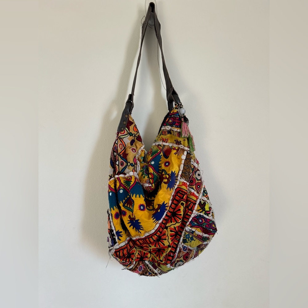 Free People Embroidered Patchwork Handbag
